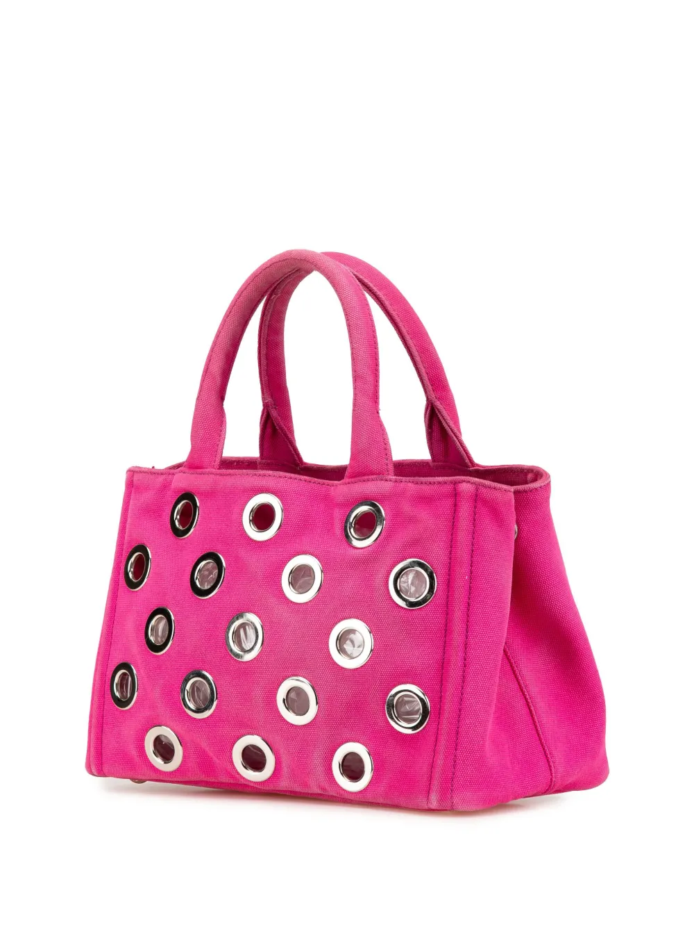 Prada Pre-Owned 2013-2024 Small Canvas Canapa Grommet satchel | Bags | Image 2