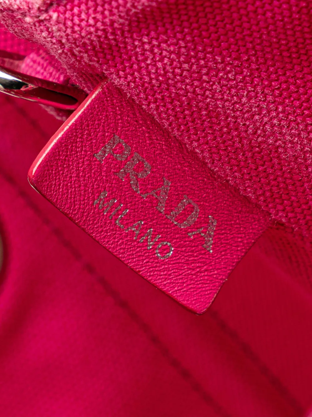 Pre-owned Prada 2013-2024 Small Canvas Canapa Grommet Satchel In Pink