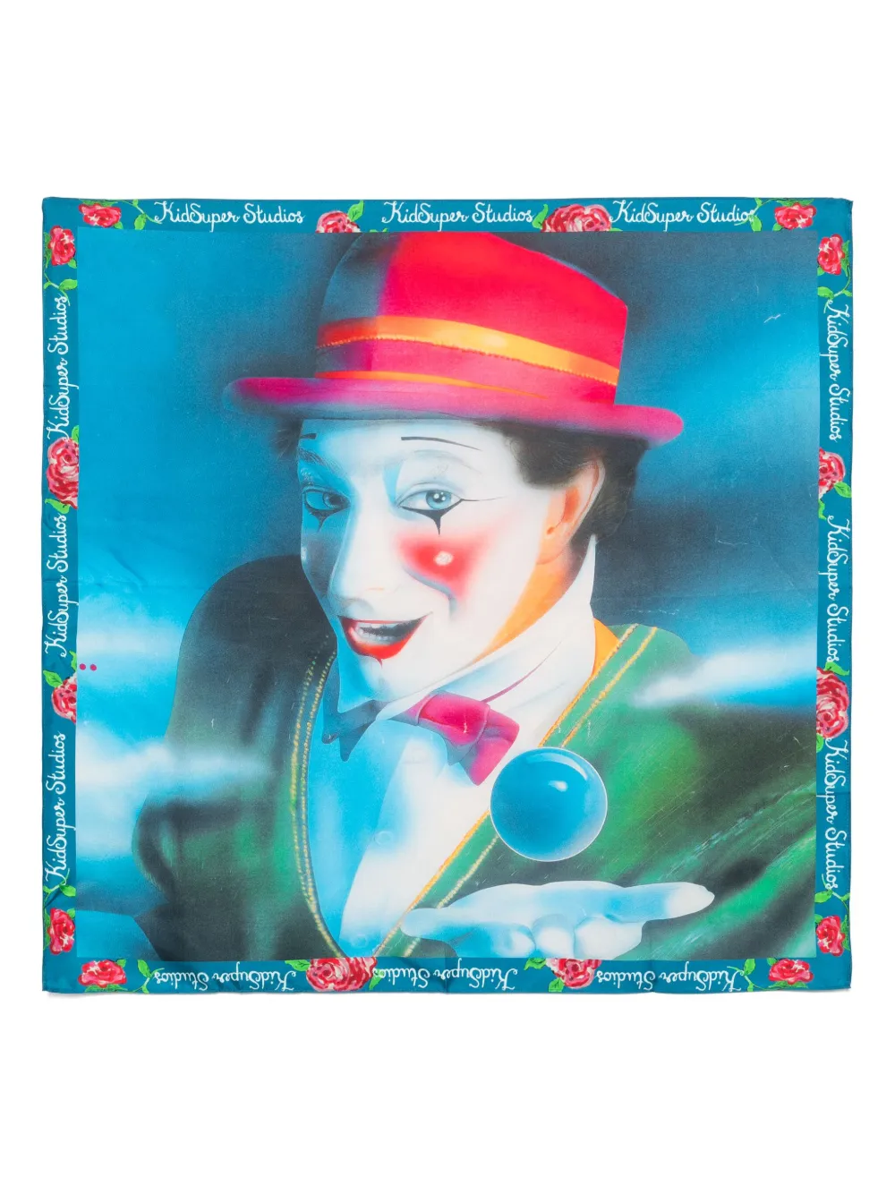 KidSuper Cirque Clown Cds シルク スカーフ - ブルー KidSuper Cirque Clown Cds シルク スカーフ - ブルー