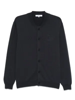 【送料&関税込】Maison KitsunAC Black Wool Cardigan MAISON KITSUNE - Men Baby Fox Patch Cosy Cardigan – Atelier
