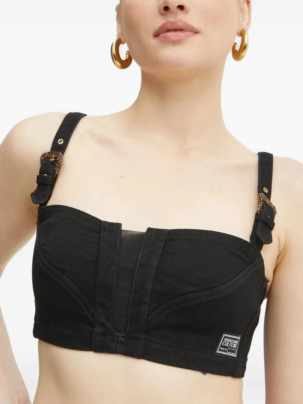 Versace Jeans Couture buckle-strap bustier top | Black | Image 1