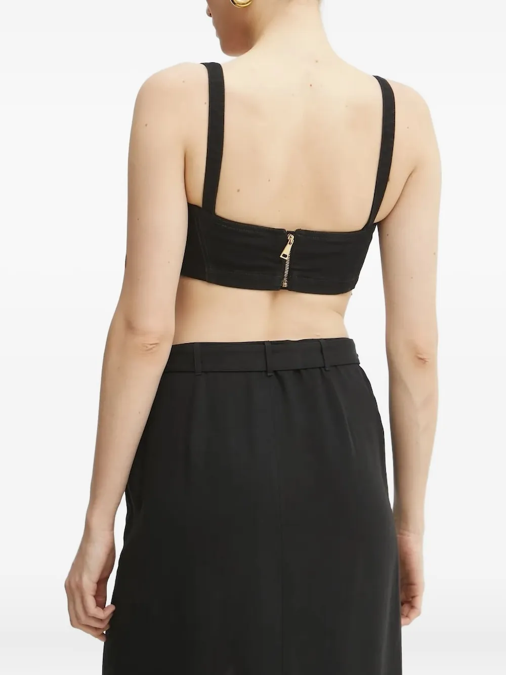 Versace Jeans Couture Bustier top met gespbandje Zwart