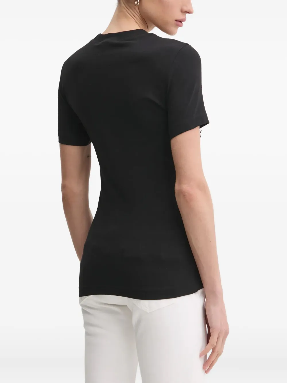 Versace Jeans Couture Zebra-print Short-sleeved Top In White