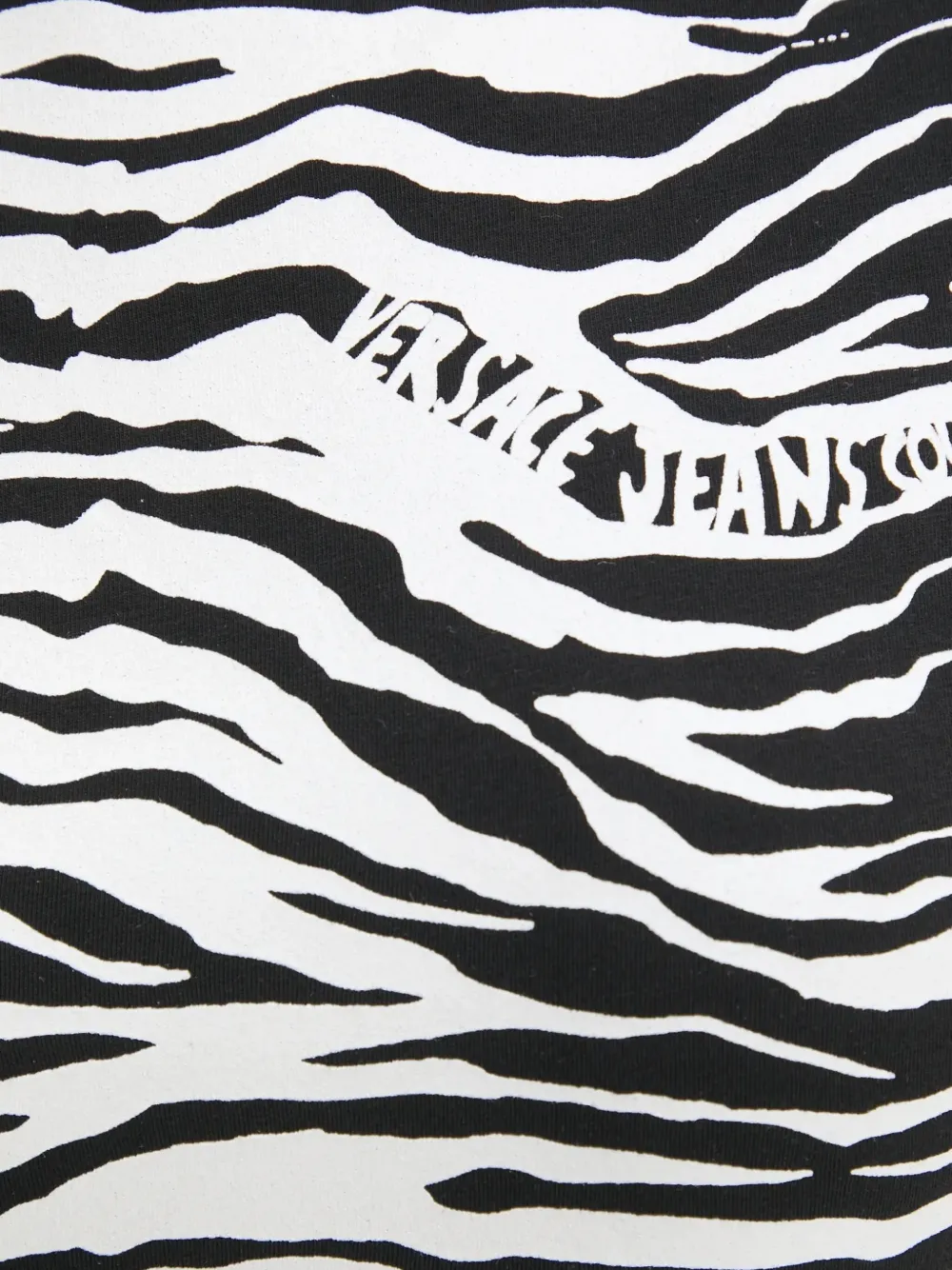 Versace Jeans Couture Top met korte mouwen en zebraprint Zwart