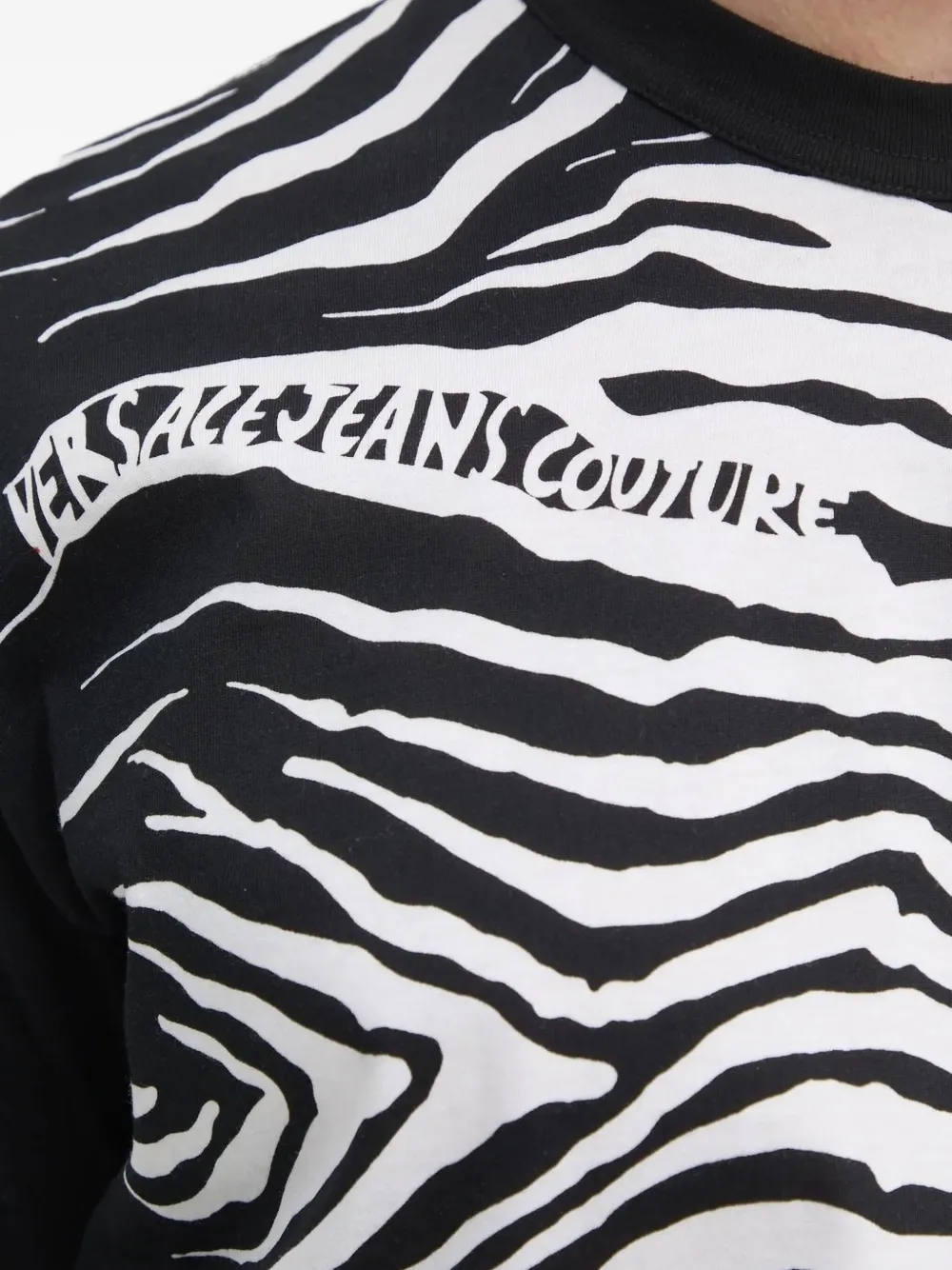 Versace Jeans Couture T-shirt met zebraprint Zwart