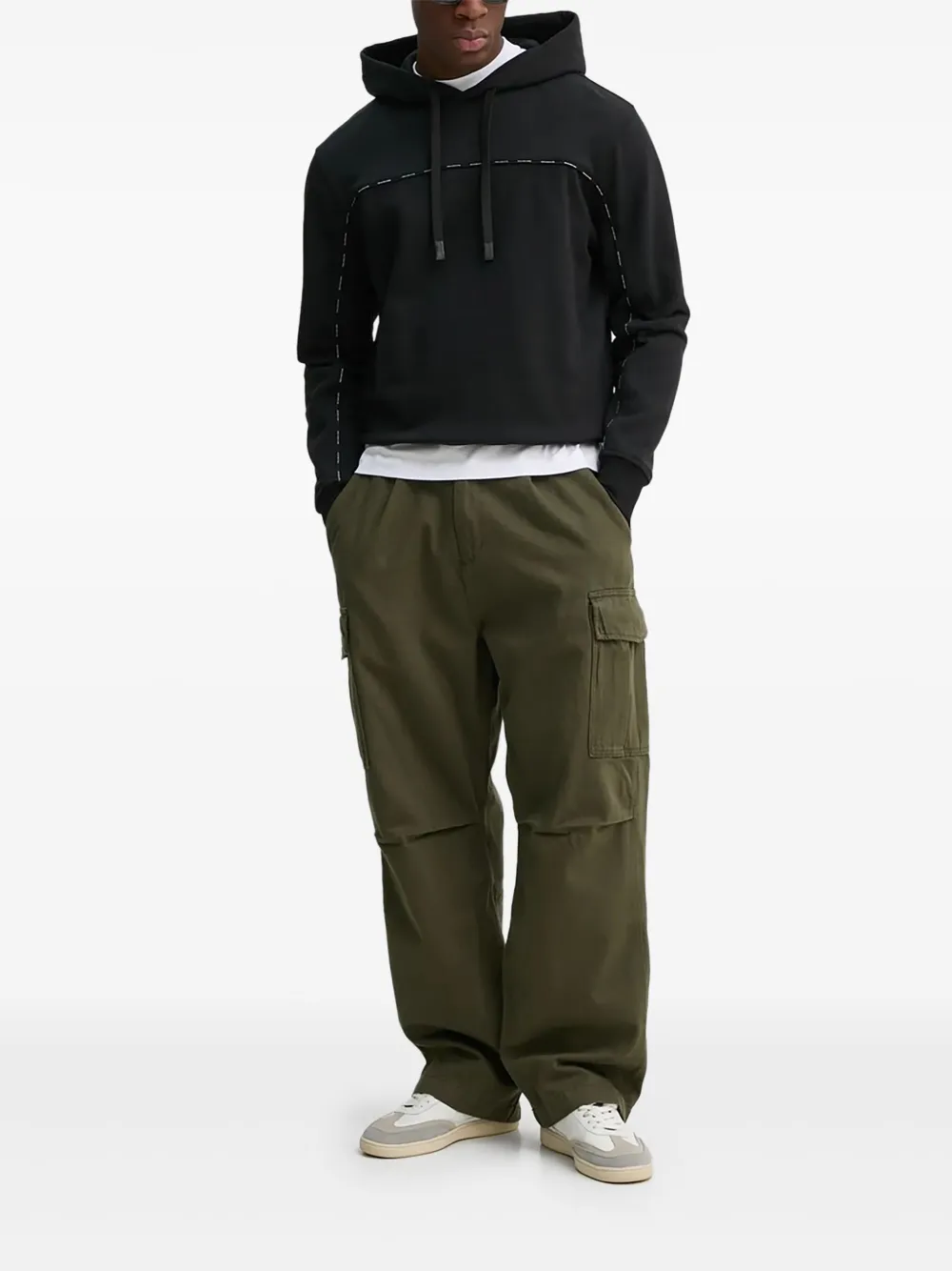 Versace Jeans Couture contrast-stitch hoodie | Black | Image 1