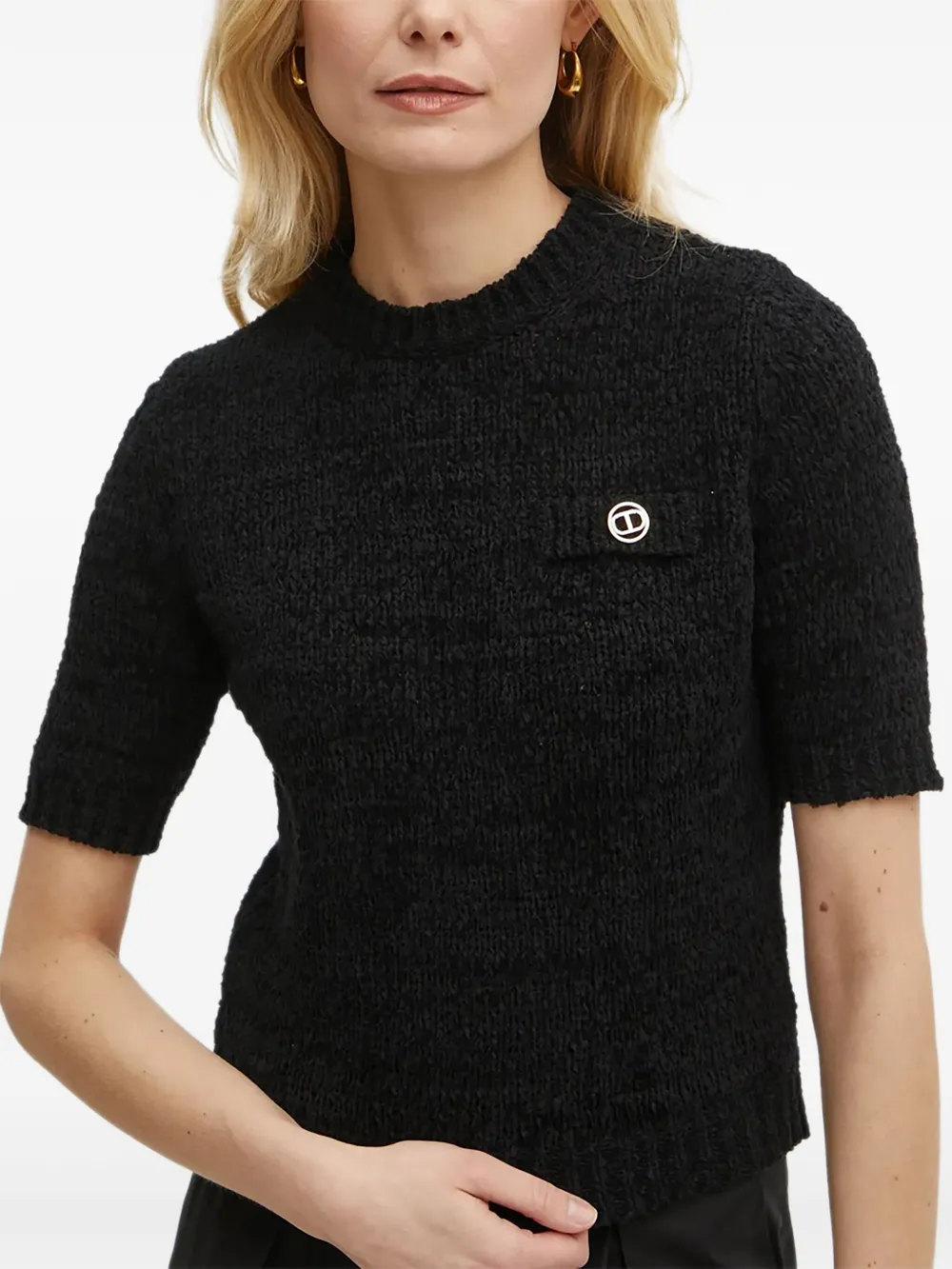 TWINSET T-shirt met logodetail Zwart