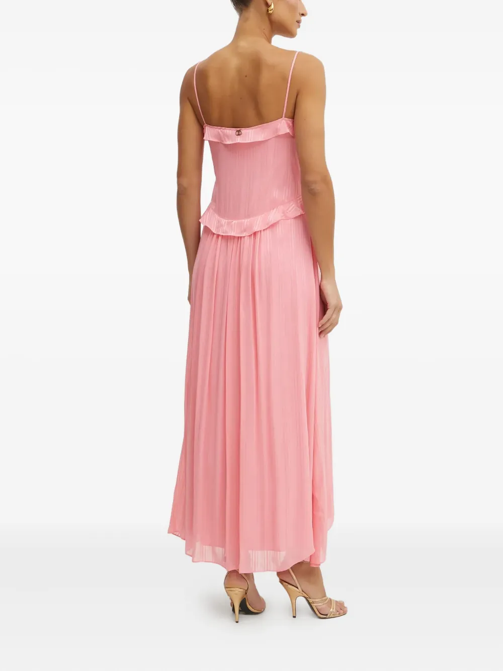 TWINSET Geplooide jurk met ruches Roze