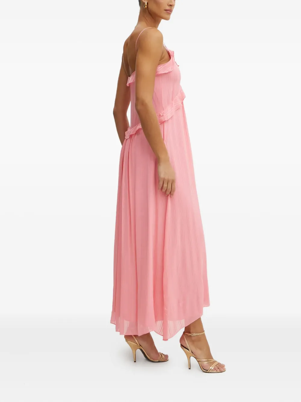 TWINSET Geplooide jurk met ruches Roze