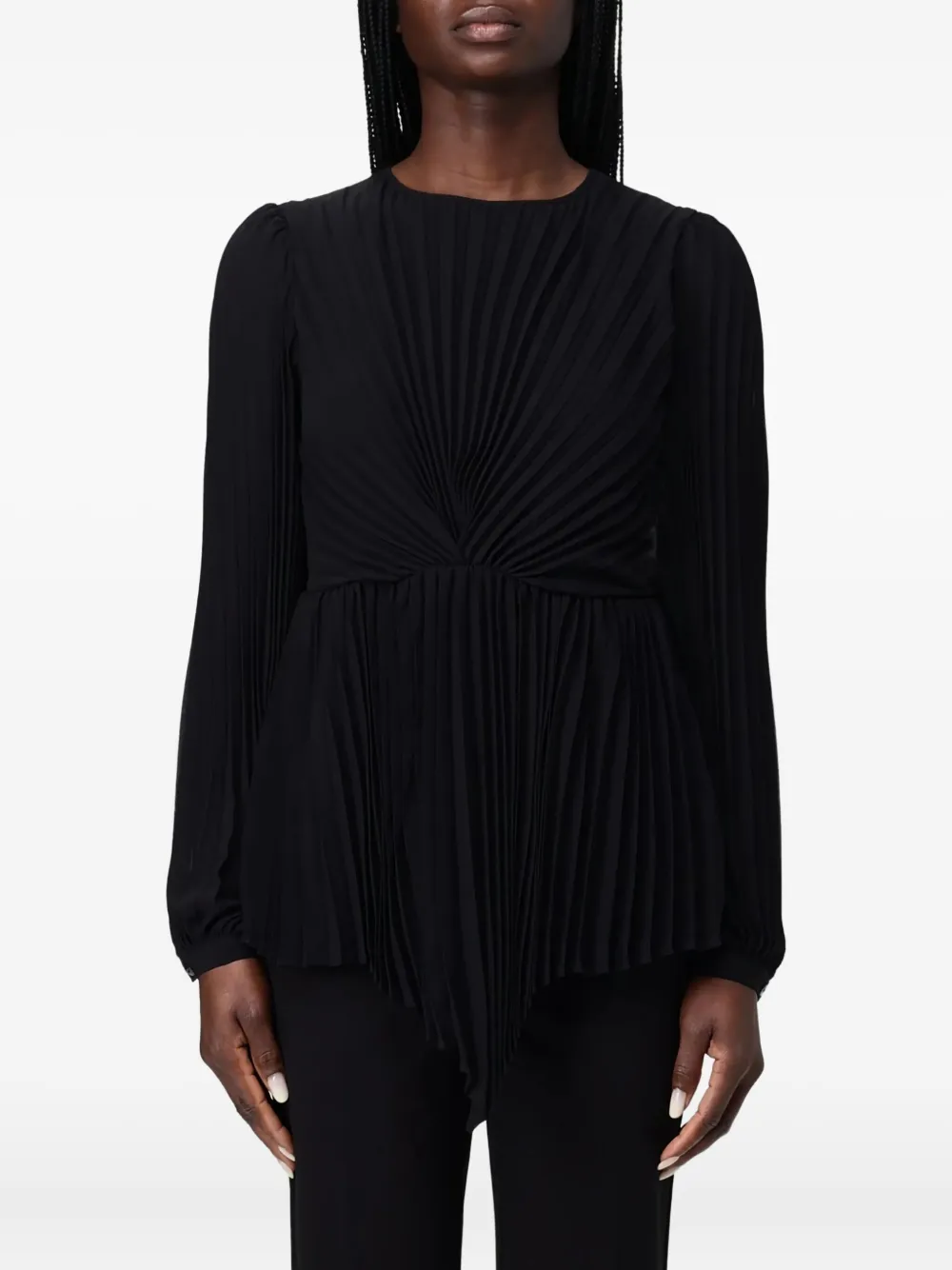 TWINSET pleated twist-front top | Black | Image 1