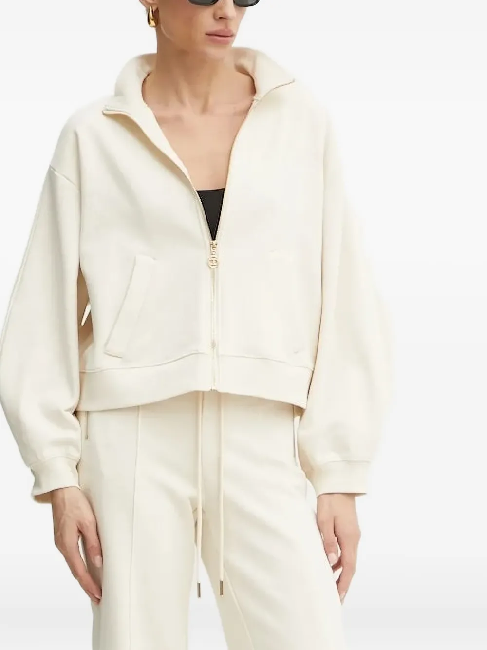 Twinset Zip-fastening Sweatshirt In Neutral