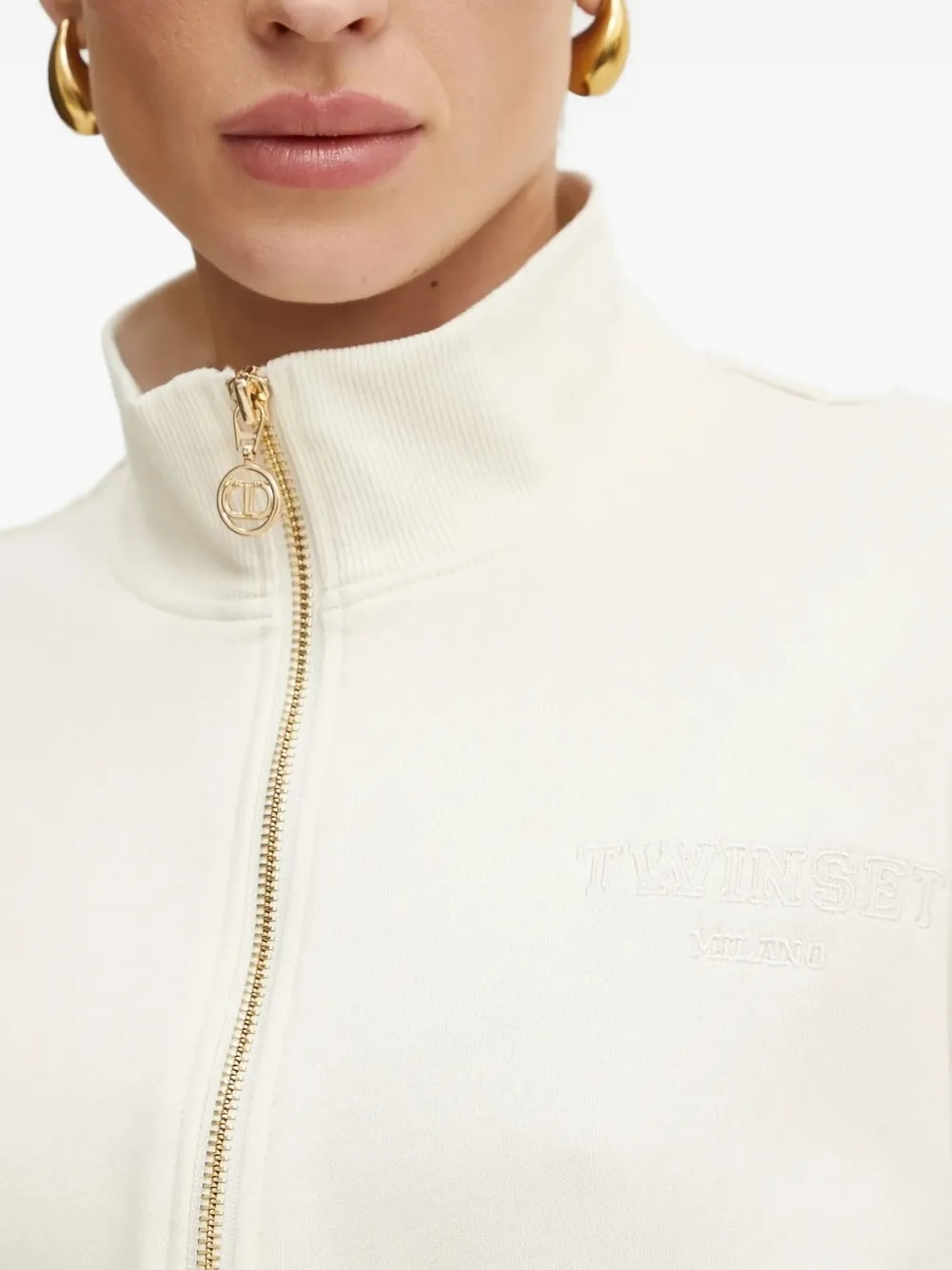 TWINSET Sweater met rits Beige