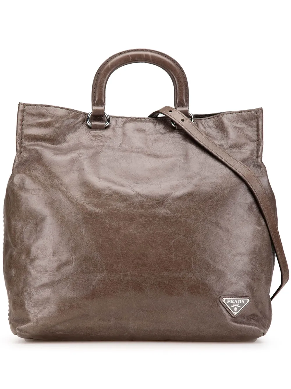 Prada Pre-Owned 2013-2024 Vitello Shine satchel | Brown | Image 1