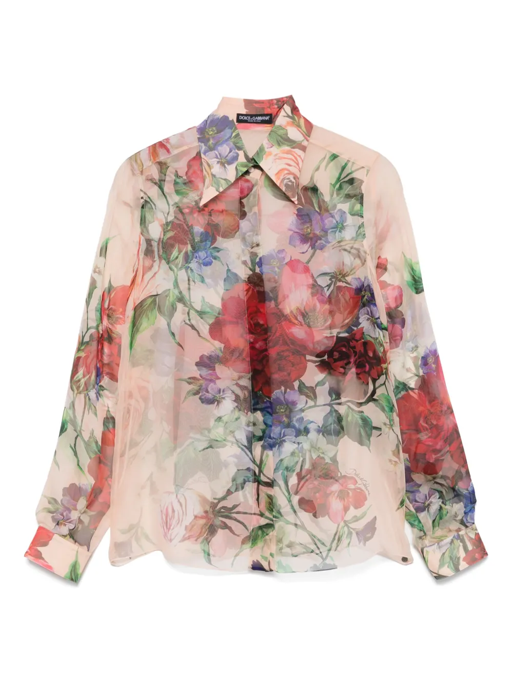 Dolce & Gabbana Zijden blouse met bloemenprint Roze