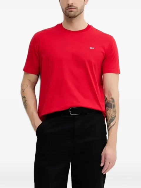 Paul & Shark playera con cuello redondo y parche del logo