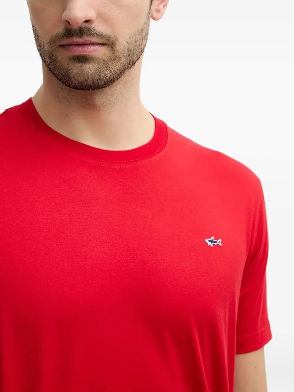 Paul & Shark T-shirt met logopatch Rood
