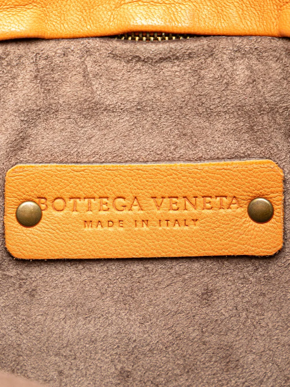 Pre-owned Bottega Veneta 2008 Leather Intrecciato Crossbody Bag In Orange
