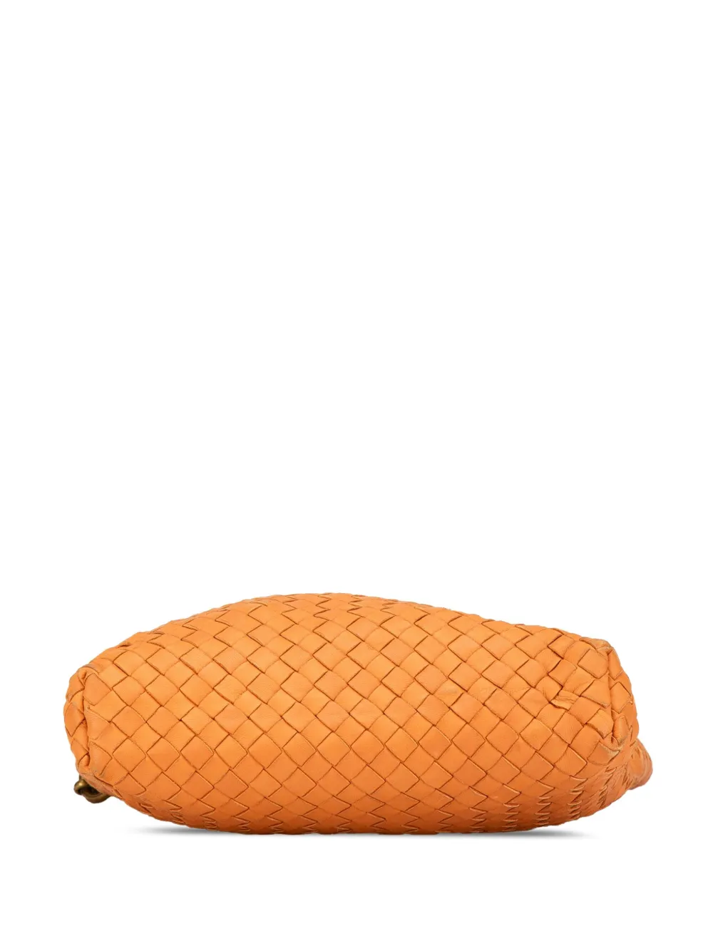 Pre-owned Bottega Veneta 2008 Leather Intrecciato Crossbody Bag In Orange