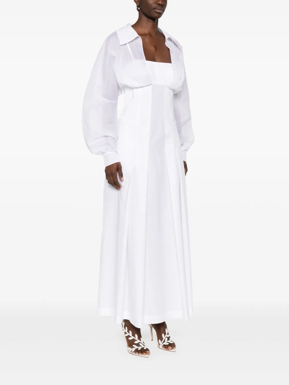 Alberta Ferretti Jurk met korset-stijl Wit