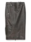 Alexander McQueen leather pencil skirt - Brown