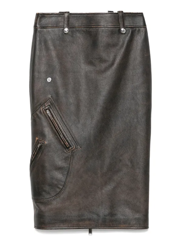 alexander mcqueen スカート ALEXANDER McQUEEN paneled denim skirt distressed size 42