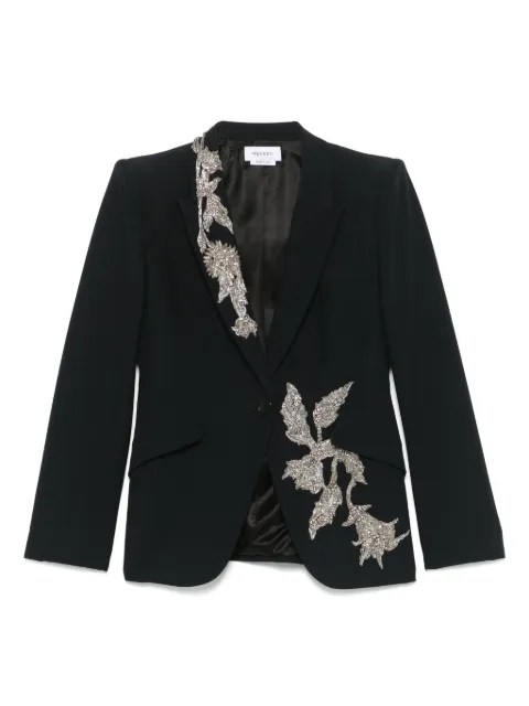 Alexander McQueen blazer con hombreras y apliques