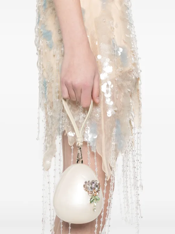 Blumarine Sequinned Fringed Mini Dress | Neutrals | FARFETCH