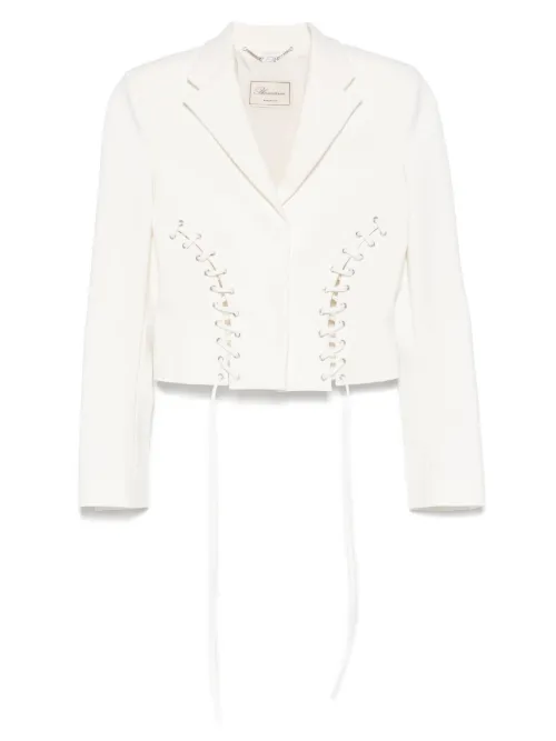 Veste à détails lacés et poches à rabat - Blumarine - Modalova