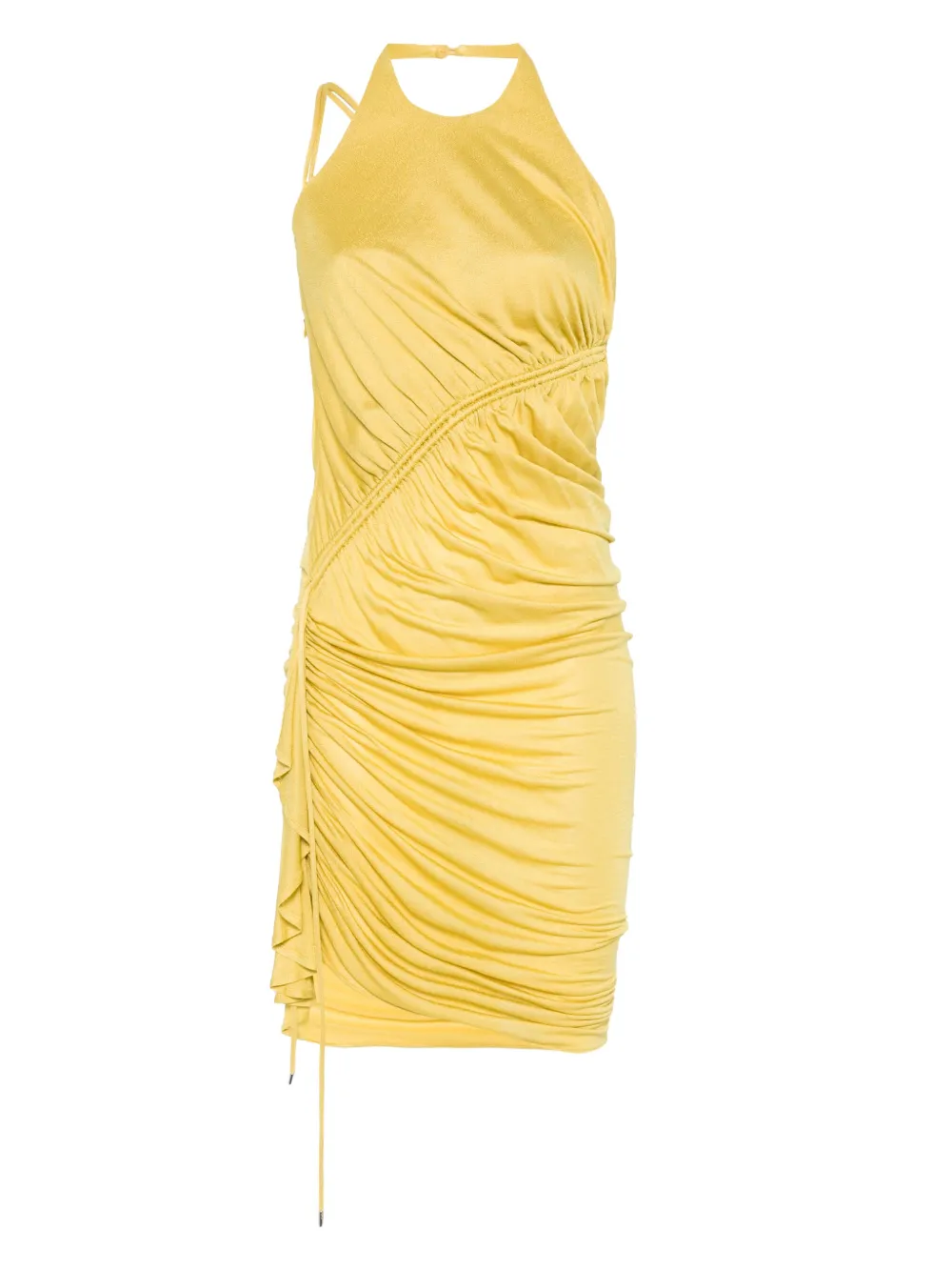 Blumarine Crêpe mini-jurk met gesmockt detail Geel