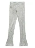 Blumarine crinkled-satin trousers - Grey
