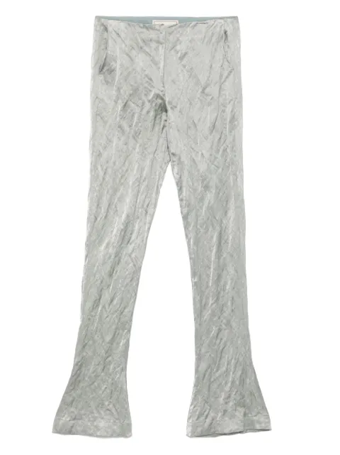 Blumarine pantalones satinados con efecto arrugado