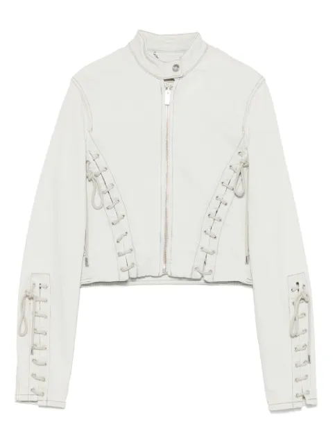 Blumarine chamarra de mezclilla con detalle de ojales