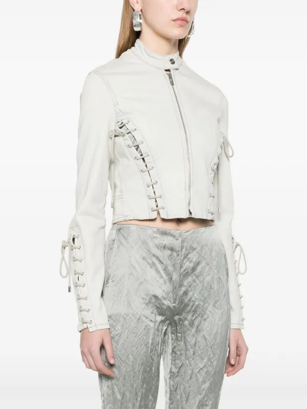 Blumarine アイレットディテール デニムジャケット | ブルー