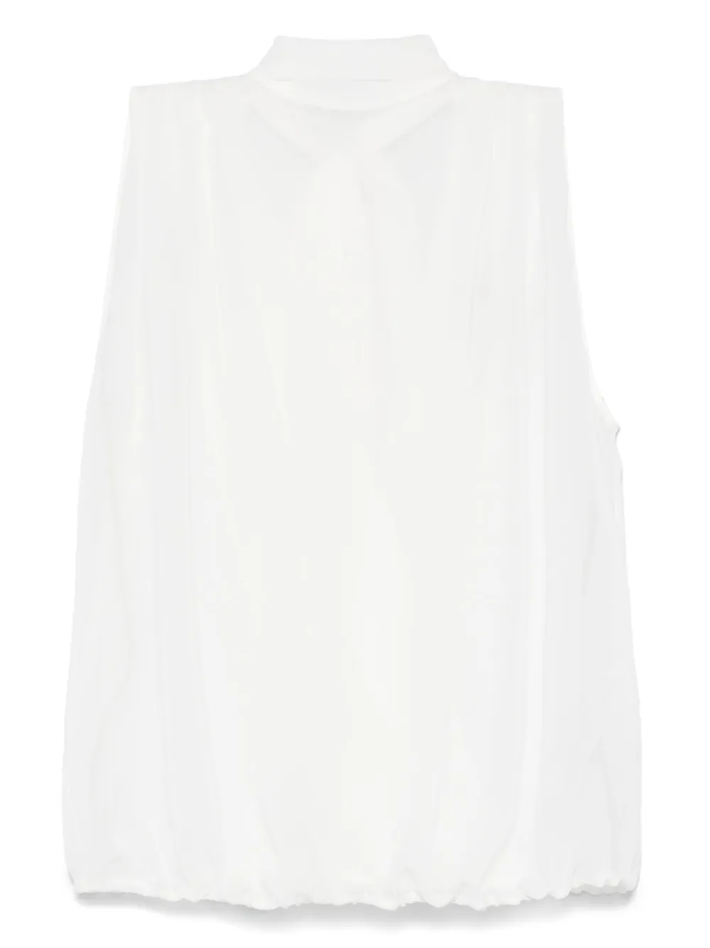 Blumarine Top in georgette con dettaglio foulard - Bianco