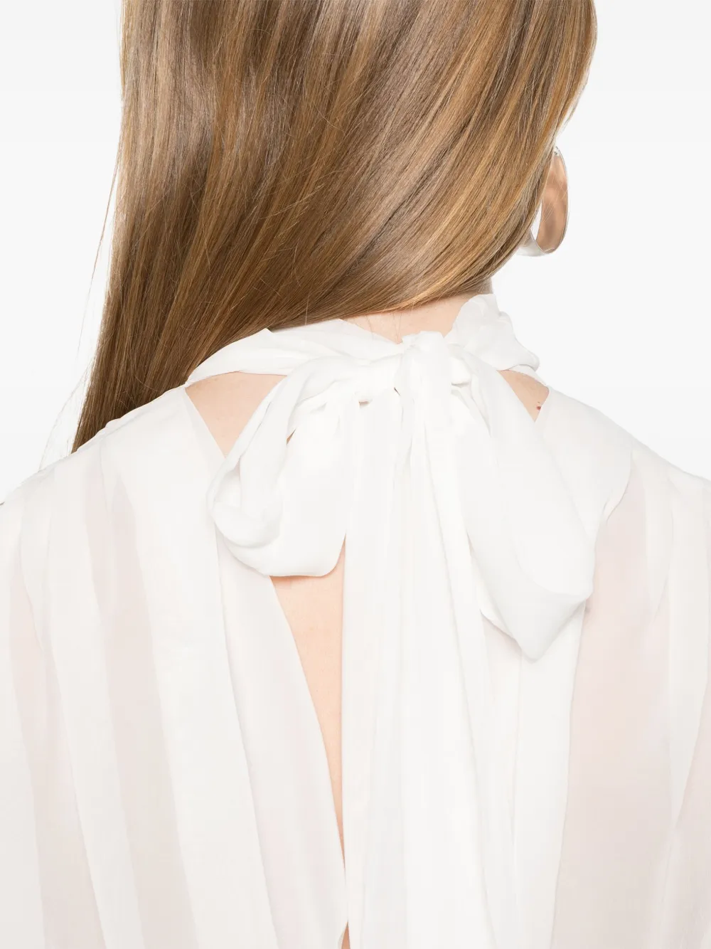 Blumarine Georgette top met sjaaldetail Wit