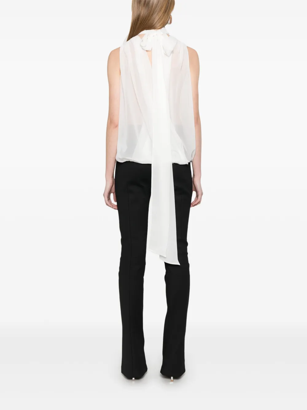 Blumarine Georgette top met sjaaldetail Wit