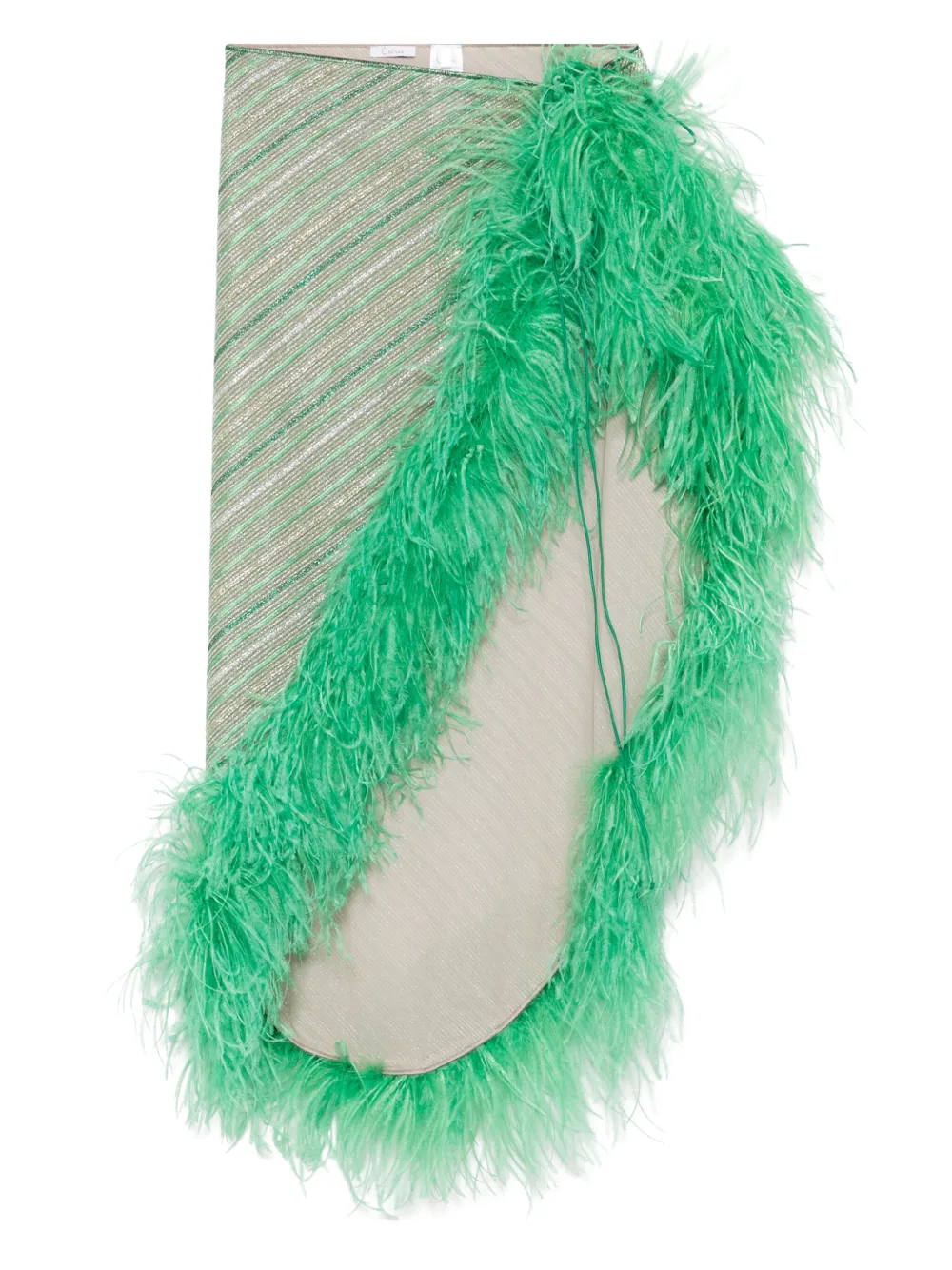 Oséree falda midi con motivo de rayas | verde | Image 1