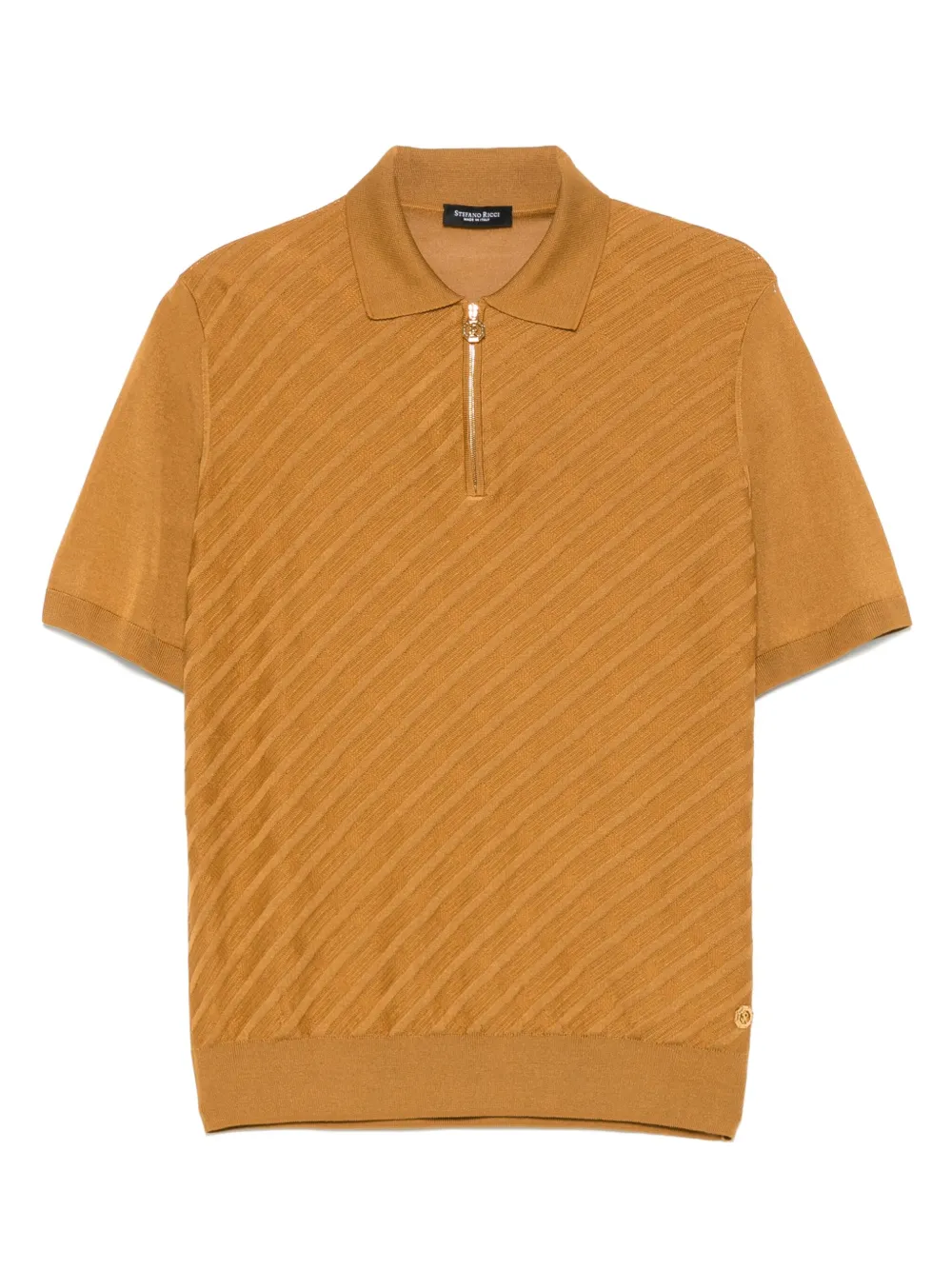 Stefano Ricci playera tipo polo con rayas estampadas | amarillo | Image 1