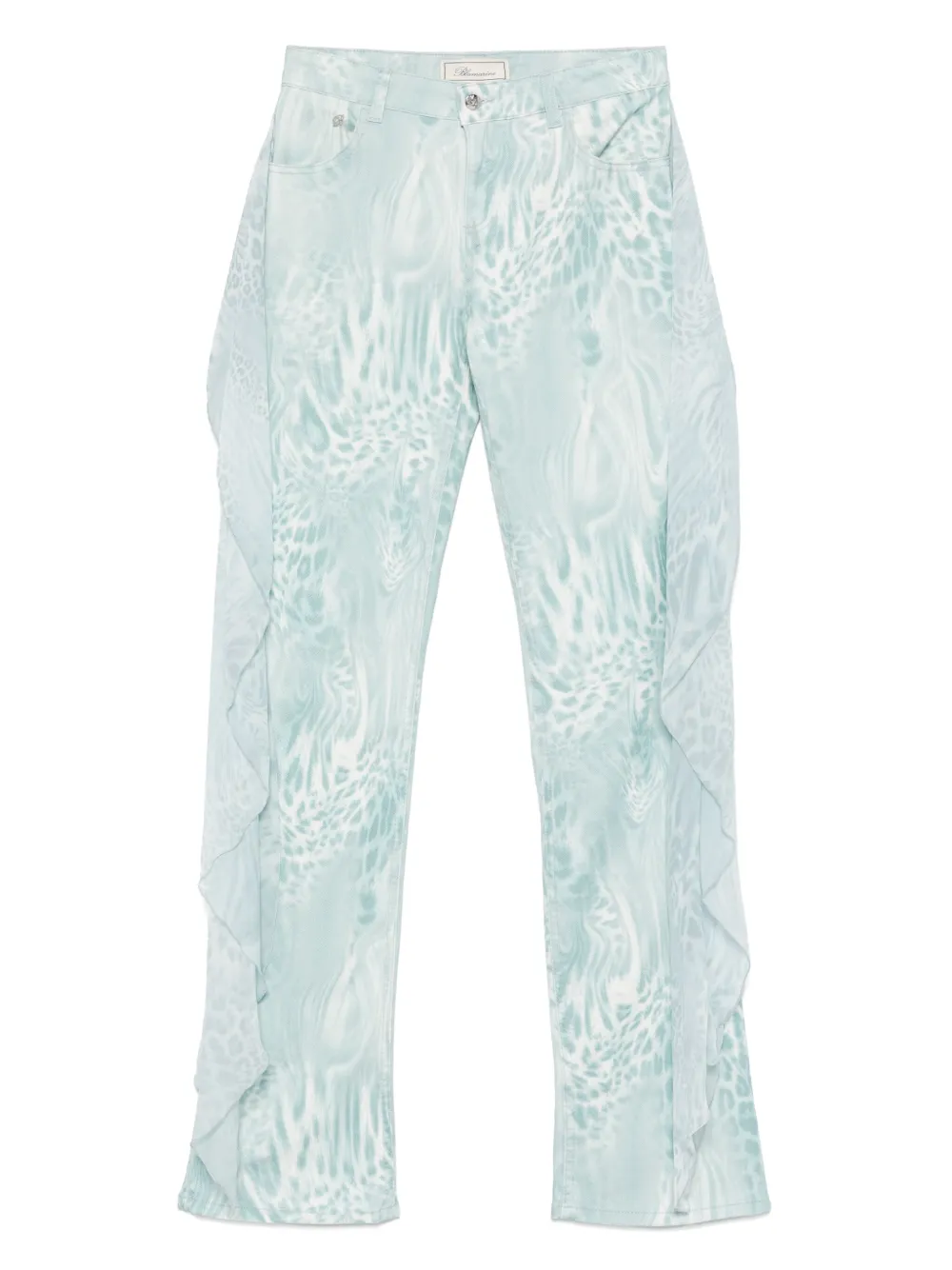 Blumarine flounce-detail printed jeans | Blue | Image 1
