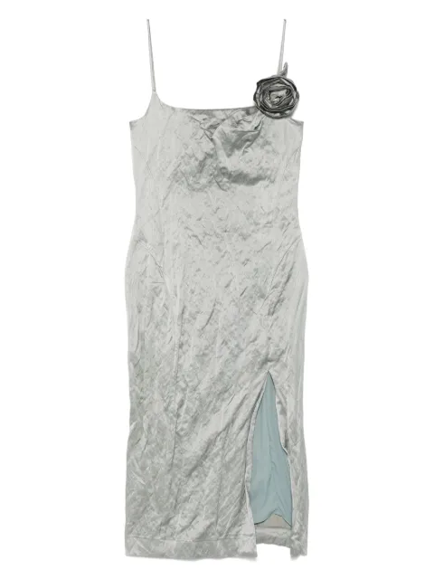 Blumarine crinkled satin midi dress
