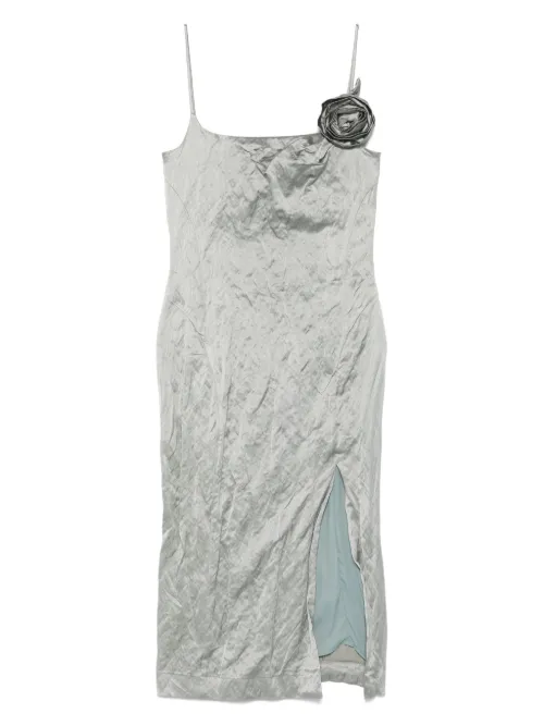 Robe mi-longue en satin à effet froissé - Blumarine - Modalova