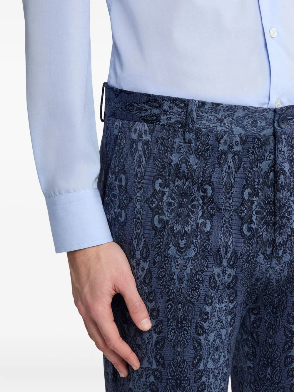 ETRO Broek met jacquard Blauw