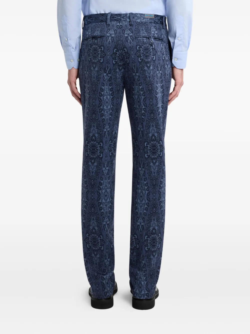 ETRO Broek met jacquard Blauw