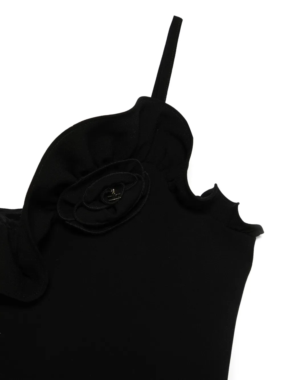 Elisabetta Franchi La Mia Bambina Jurk met bloemenpatch Zwart