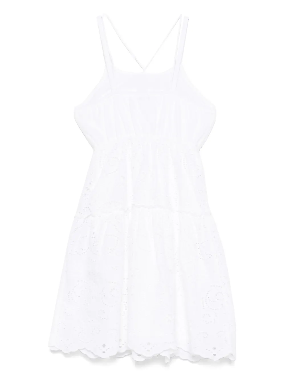 guess kids Broderie anglaise jurk Wit
