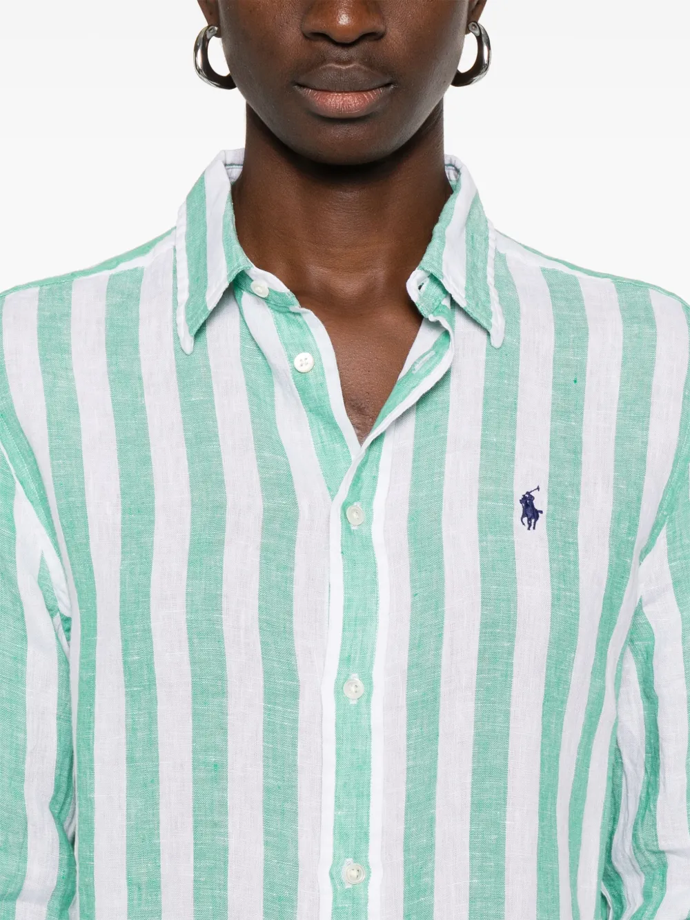 Shop Polo Ralph Lauren Linen Shirt In Green