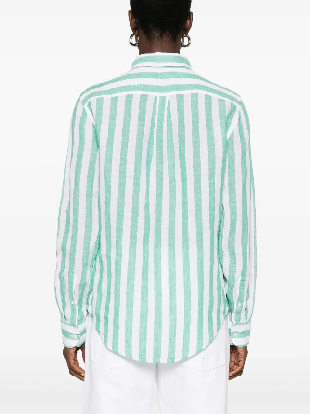 Shop Polo Ralph Lauren Linen Shirt In Green