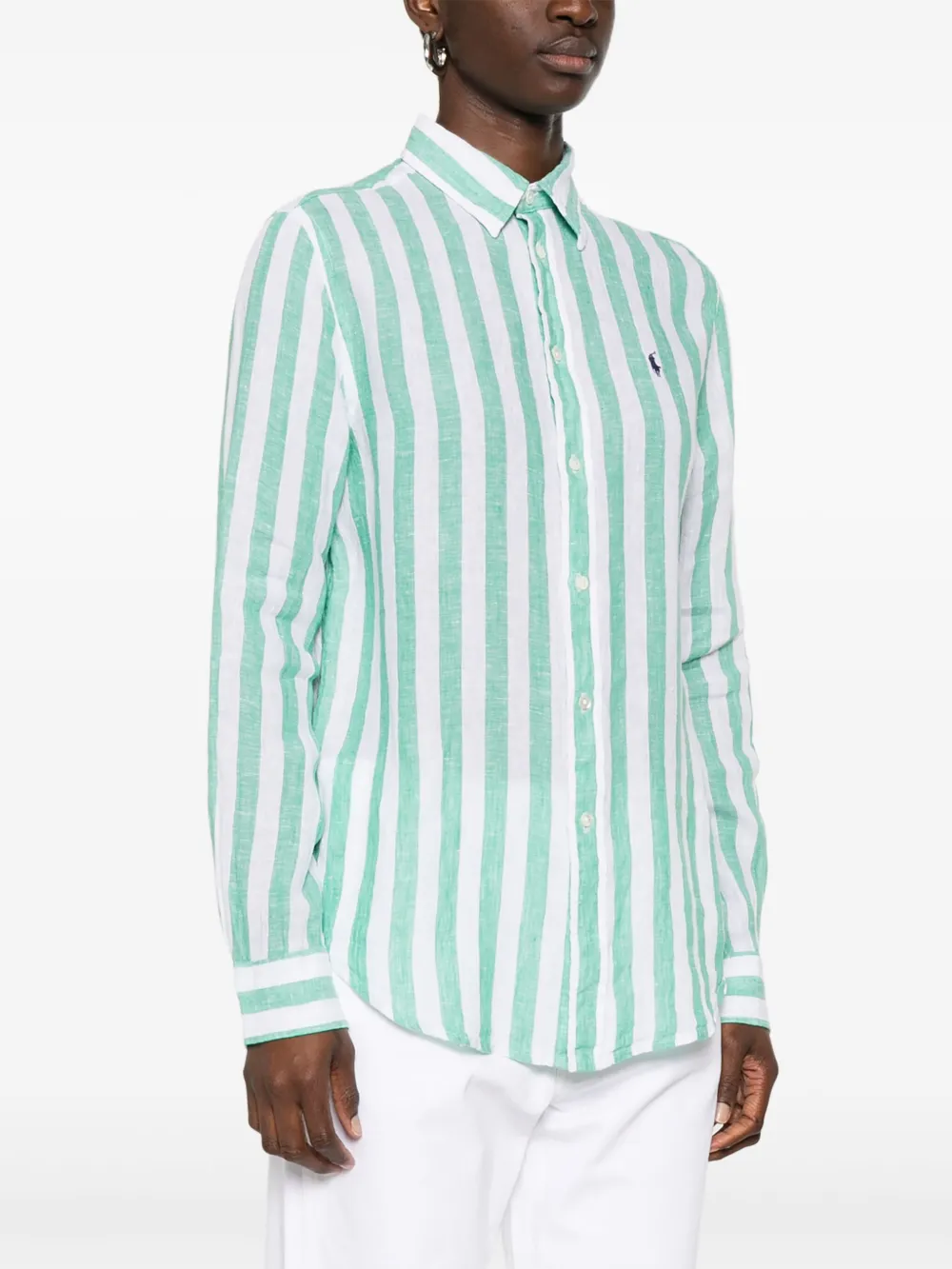 Shop Polo Ralph Lauren Linen Shirt In Green