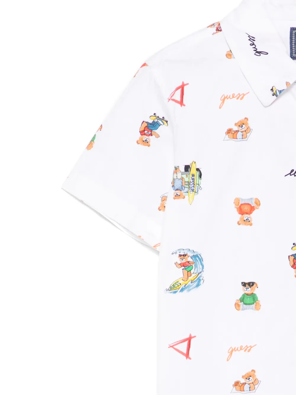 guess kids Shirt met teddybeerprint Wit
