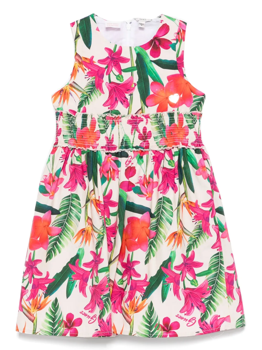 Guess kids Jurk met bloe print Roze